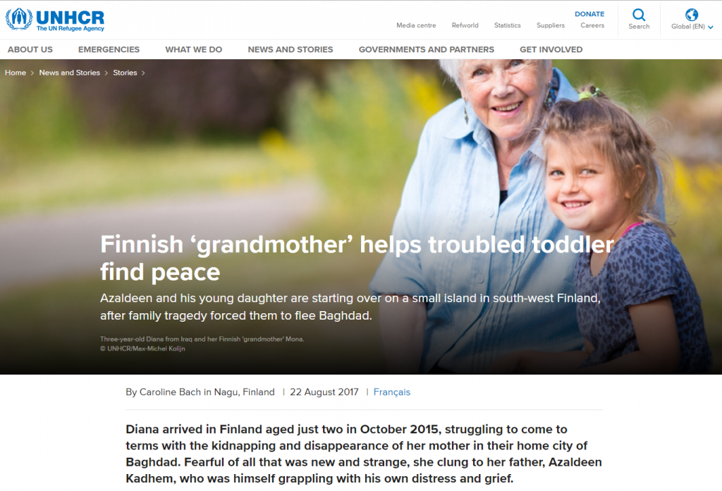 Finnish ‘grandmother’ helps troubled toddler find peace